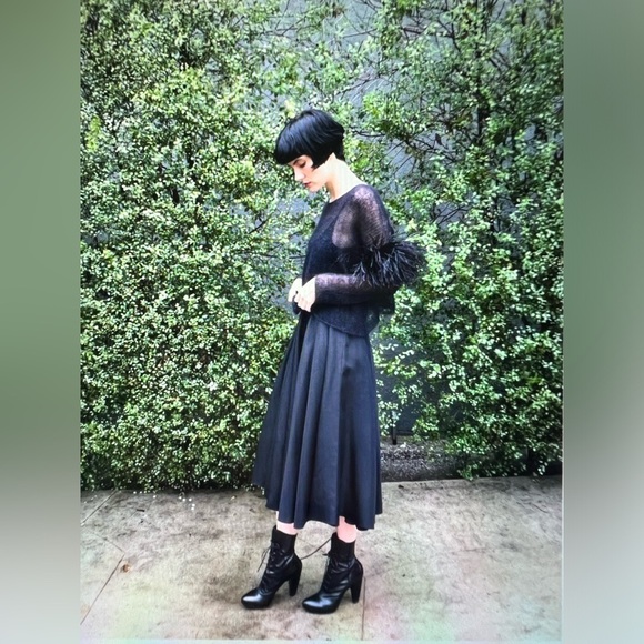 Louiza Babouryan Silk Mohair Knit Top with Feathers - Picture 13 of 16